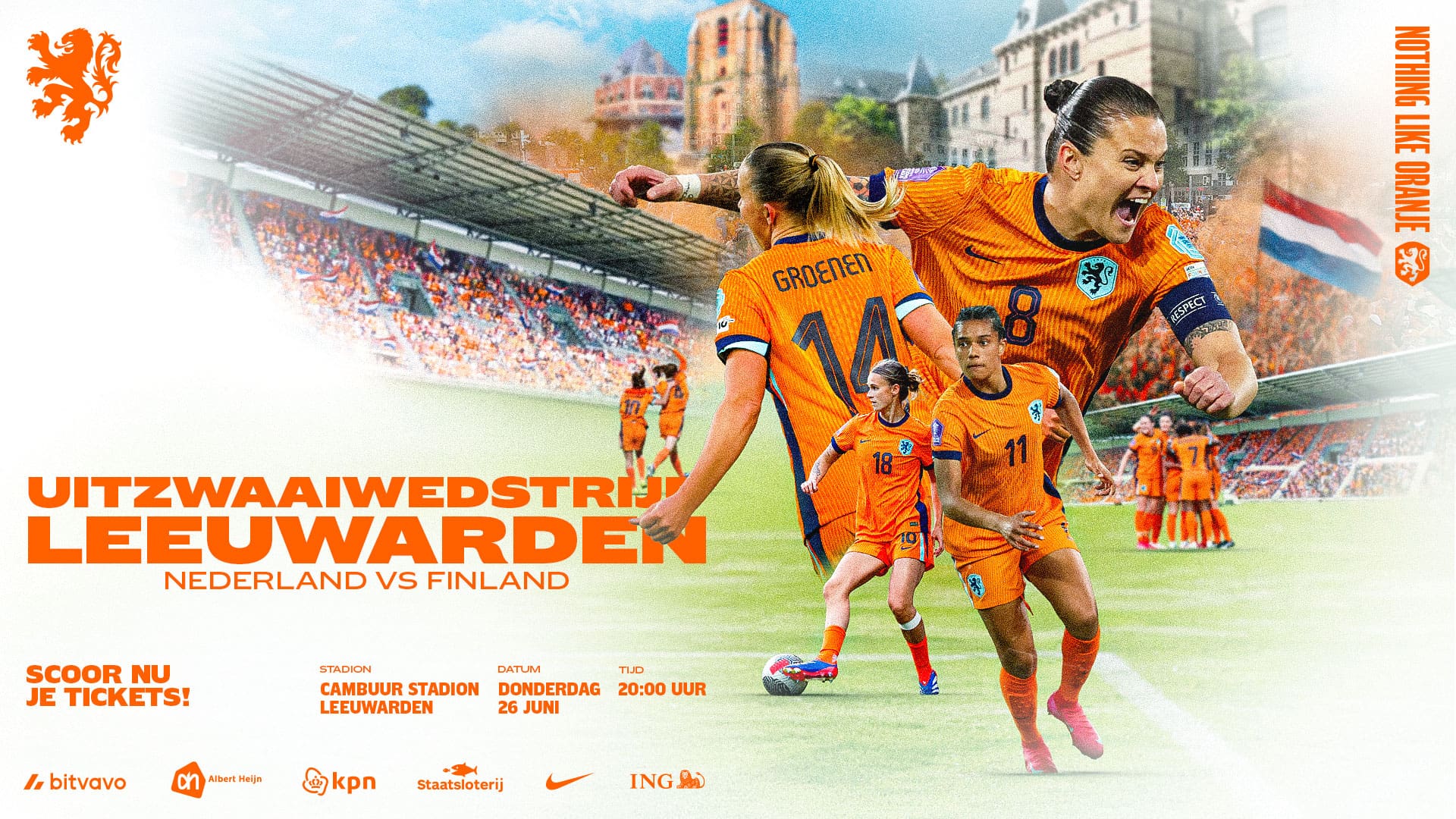 Eerste interland ooit in het Kooi Stadion: Nederland (v) – Finland