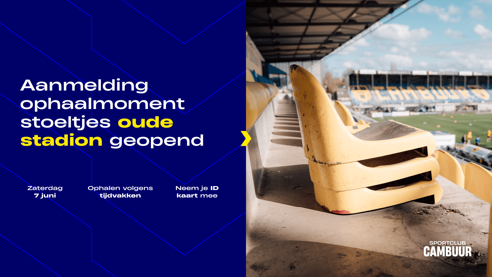 Aanmelding ophaalmoment stoeltjes oude stadion geopend