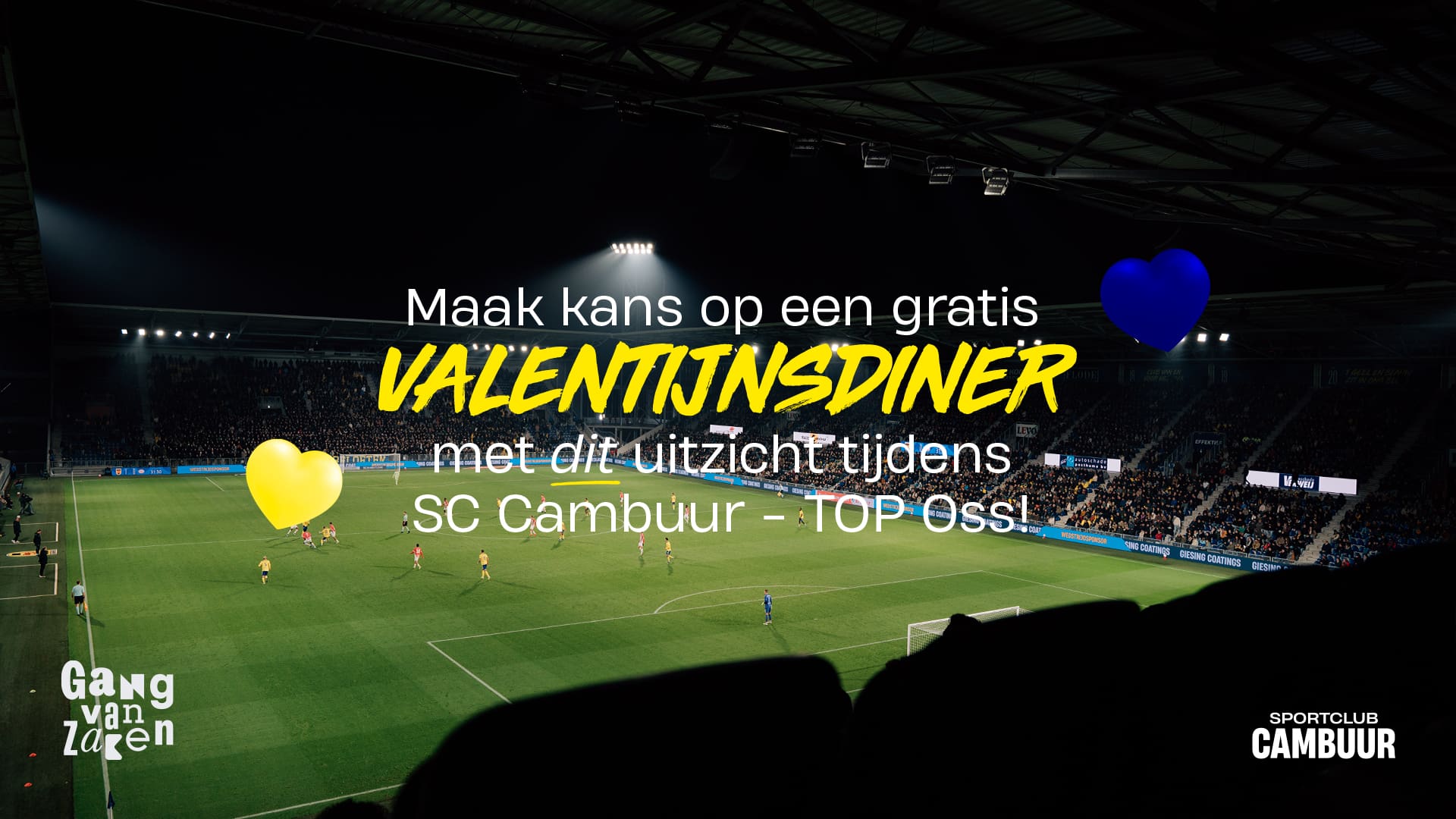 Maak kans op een gratis Valentijnsdiner in het Kooi Stadion