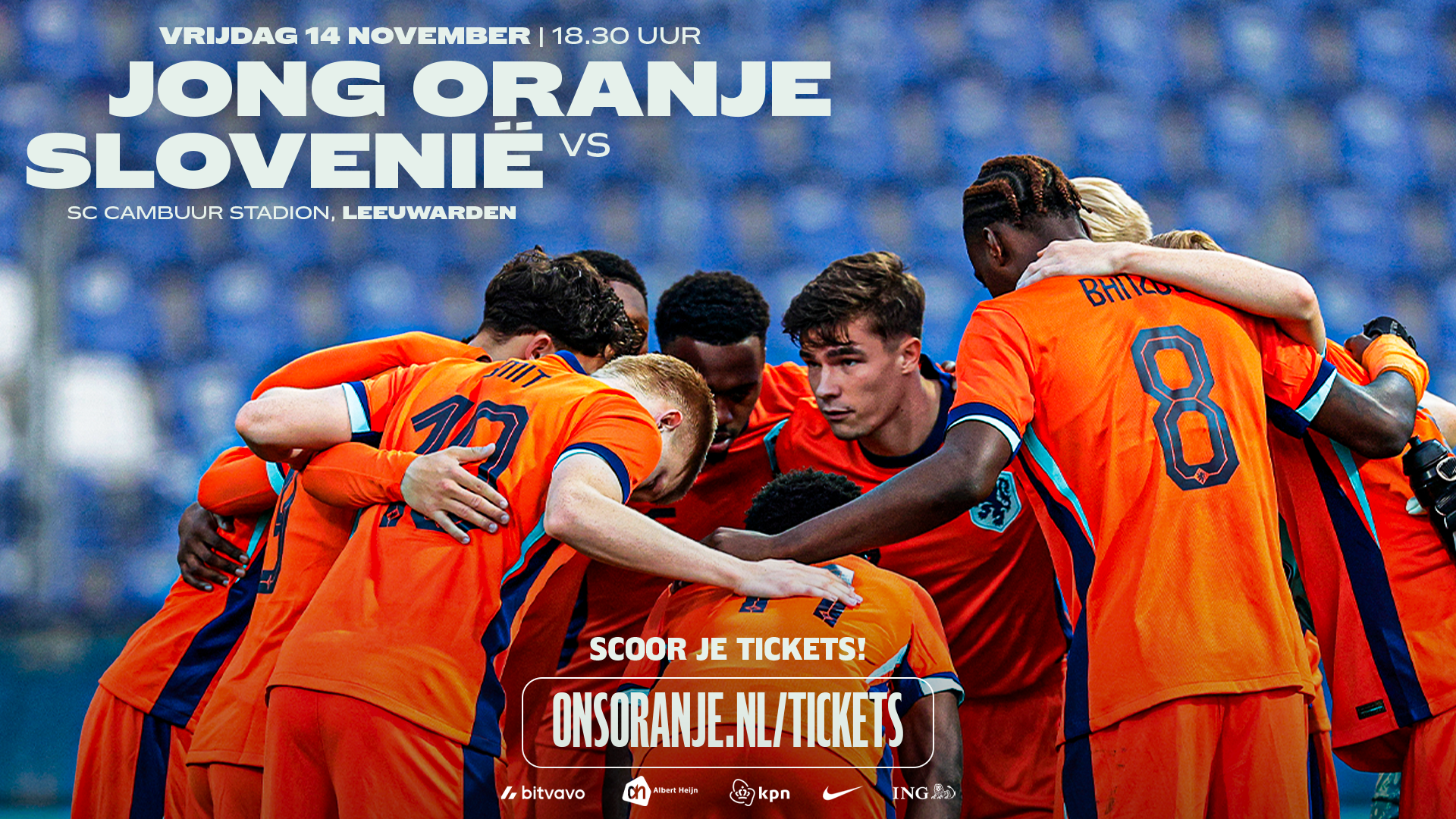 Jong Oranje komt naar het Kooi Stadion
